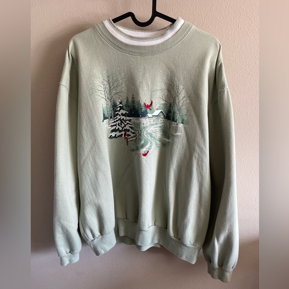 Vintage Womans Winter Cardinal Morning Star Pullover Sweater - XL - Picture 3 of 5